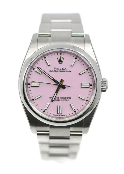 Rolex Oyster Perpetual Candy Pink Stainless Steel Watch 126000
