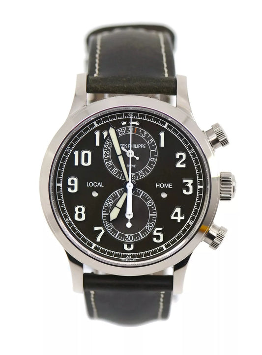 Patek Philippe Pilot Travel Time 18K White Gold Watch 5924G-010