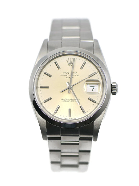Rolex Oyster Perpetual Date Stainless Steel Watch 15200