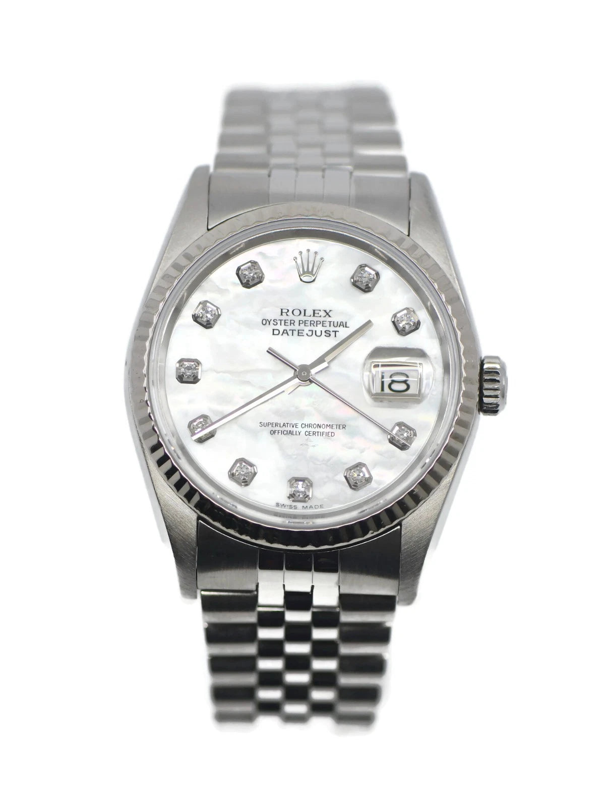 Rolex Datejust Diamond Stainless Steel Watch 16234