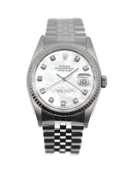 Rolex Datejust Diamond Stainless Steel Watch 16234