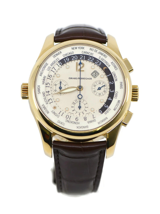 Girard Perregaux World Time WW.TC 18K Yellow Gold Watch 4980
