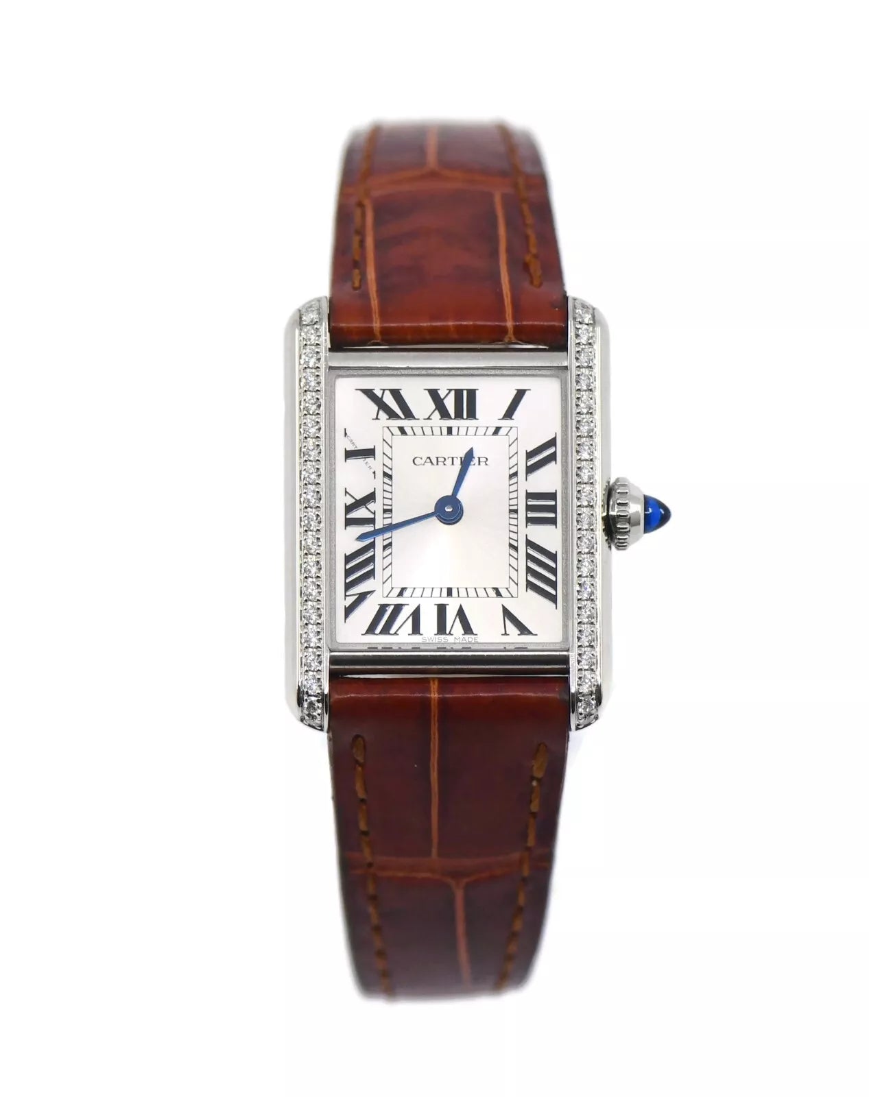 Cartier Tank Diamond Stainless Steel Watch W4TA0016