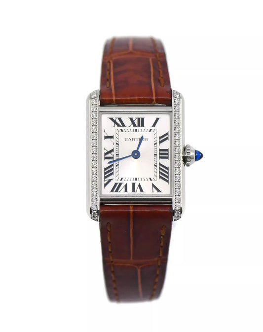 Cartier Tank Diamond Stainless Steel Watch W4TA0016