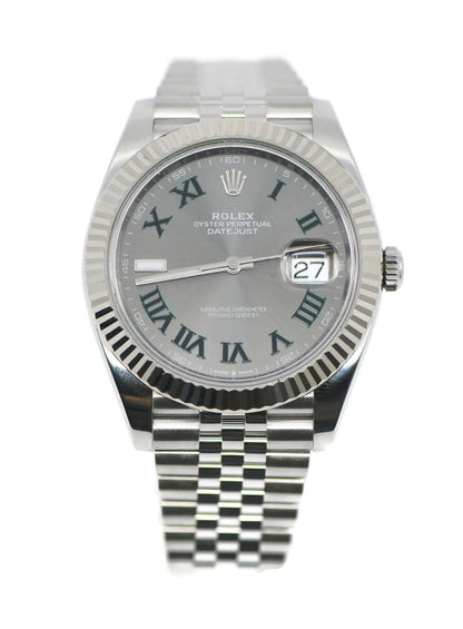 Rolex Datejust 41 Wimbledon Stainless Steel Watch 126334