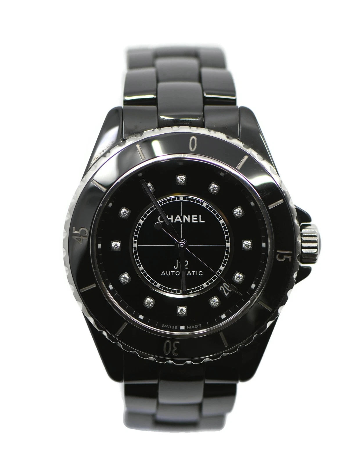 Chanel J12 Diamond Black Ceramic Watch H5702