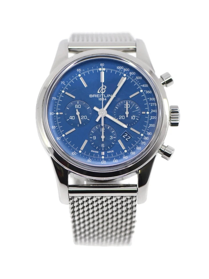 Breitling Transocean Chronograph Stainless Steel Watch AB0151