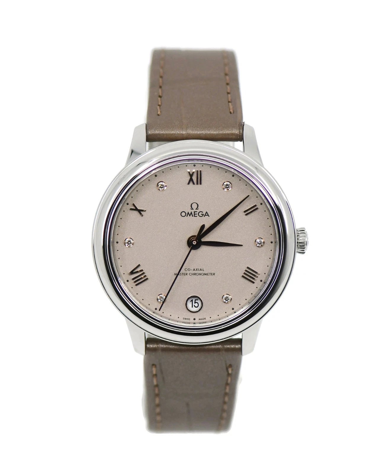 Omega DeVille Prestige Diamond Stainless Steel Watch 434.13.34.20.52.002