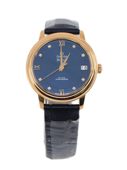 Omega DeVille Prestige Diamond 18K Rose Gold Watch 424.53.33.20.53.001