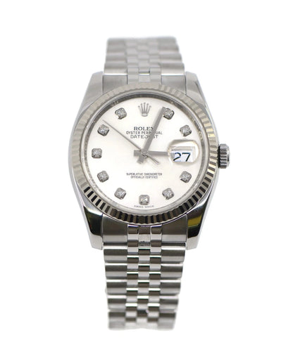 Rolex Datejust Diamond Stainless Steel Watch 116234