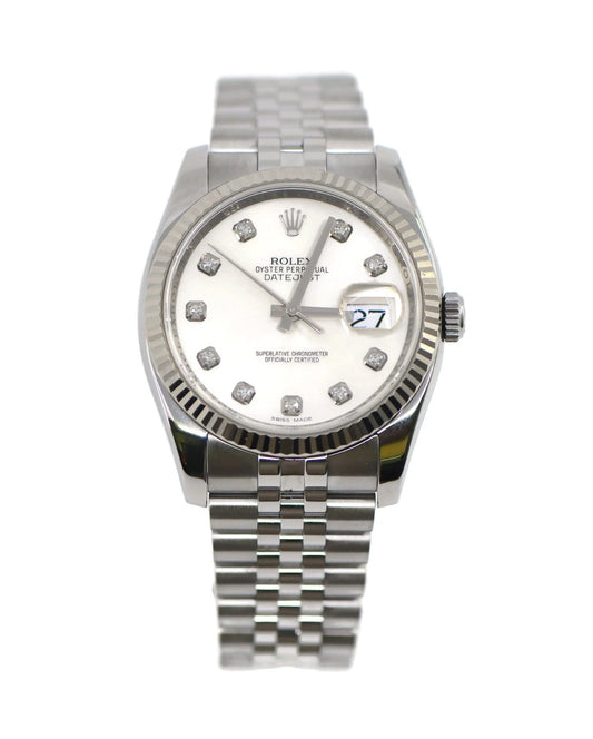 Rolex Datejust Diamond Stainless Steel Watch 116234