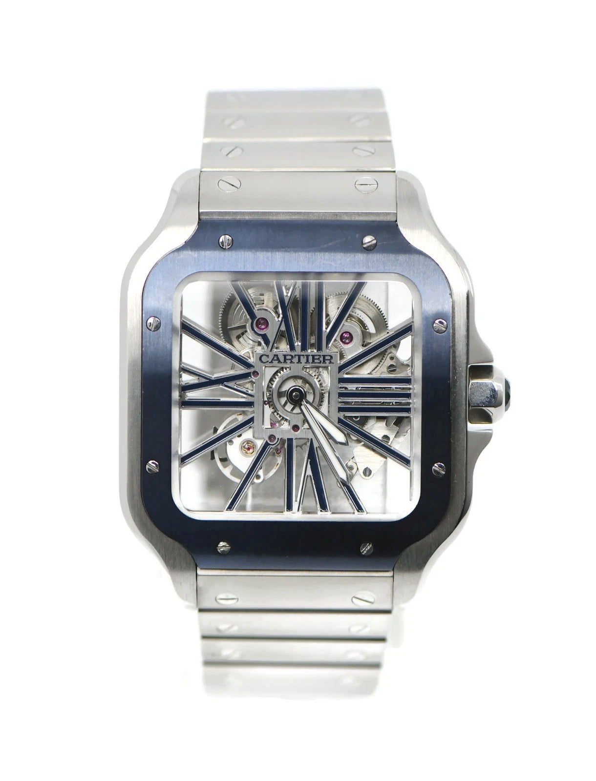 Cartier Santos Skeleton Stainless Steel Watch WHSA0026