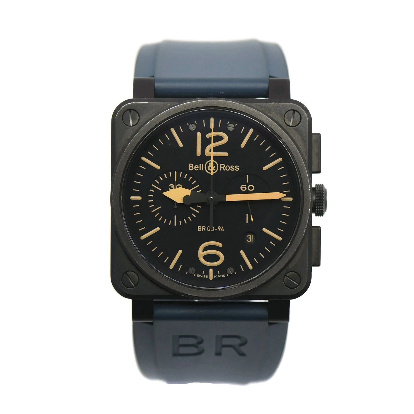 Bell & Ross Aviation Heritage Black Stainless Steel Watch BR0394