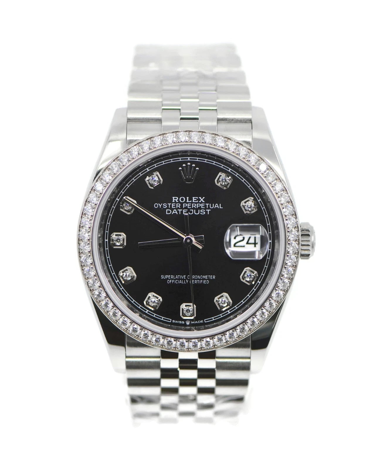 Rolex Datejust Diamond Stainless Steel Watch 126284RBR