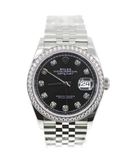 Rolex Datejust Diamond Stainless Steel Watch 126284RBR