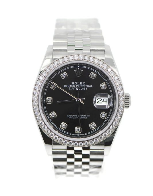 Rolex Datejust Diamond Stainless Steel Watch 126284RBR