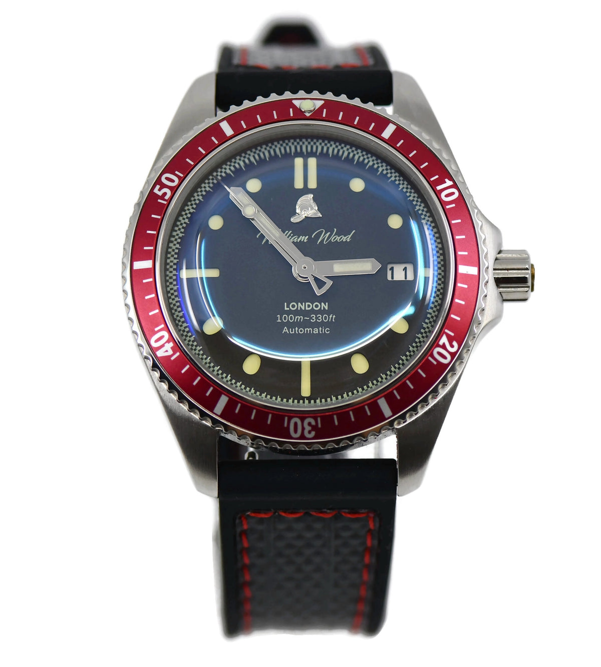 William Wood Red Stainless Steel Watch