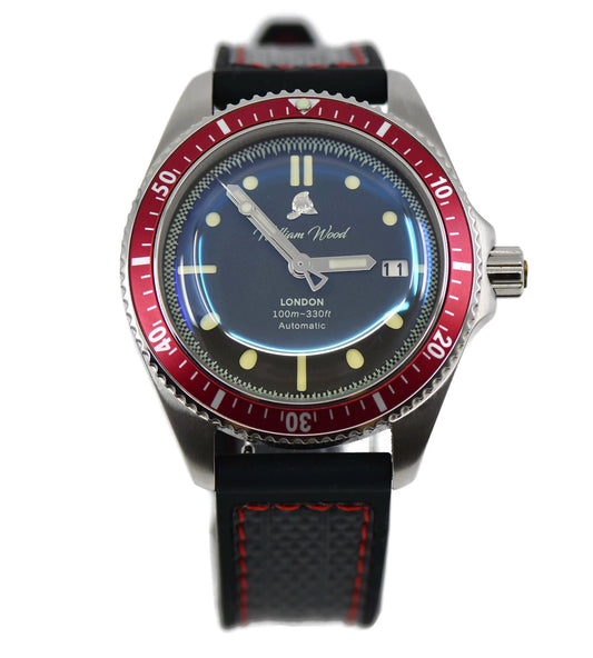 William Wood Red Stainless Steel Watch