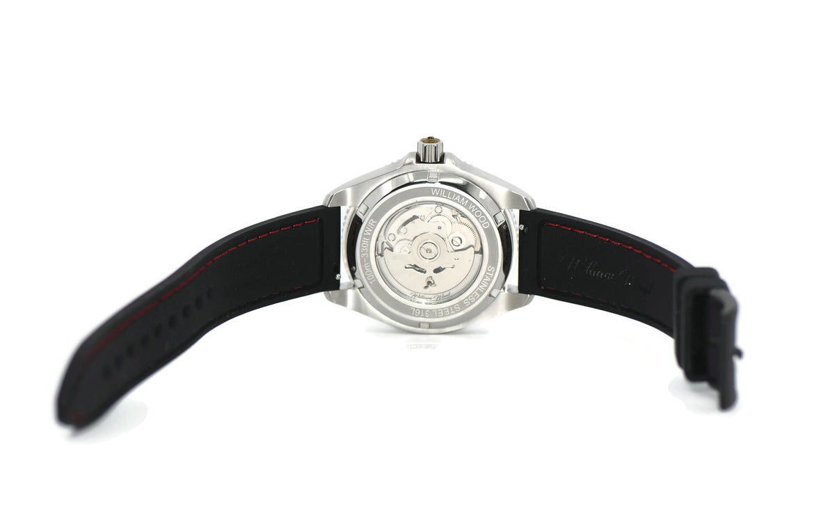 William Wood Red Stainless Steel Watch