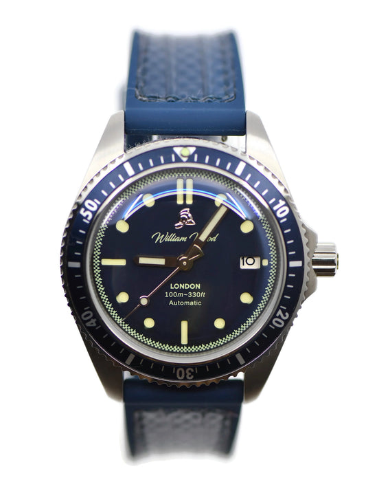 William Wood Blue Stainless Steel Watch