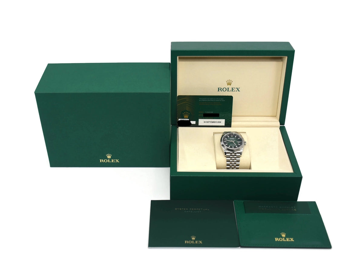 Rolex Datejust Green Ombre Stainless Steel Watch 126234