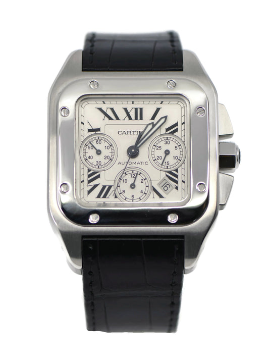 Cartier Santos 100 XL Chronograph Stainless Steel Watch W20090X8