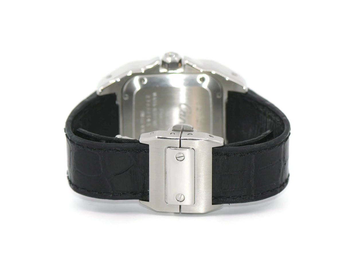 Cartier Santos 100 Diamond Stainless Steel Watch W20126X8