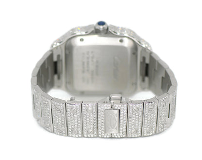 Cartier Santos Large Diamond Stainless Steel Watch WSSA0018