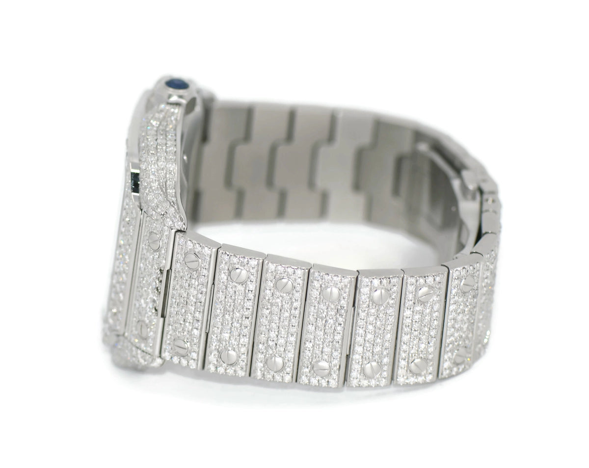 Cartier Santos Large Diamond Stainless Steel Watch WSSA0018