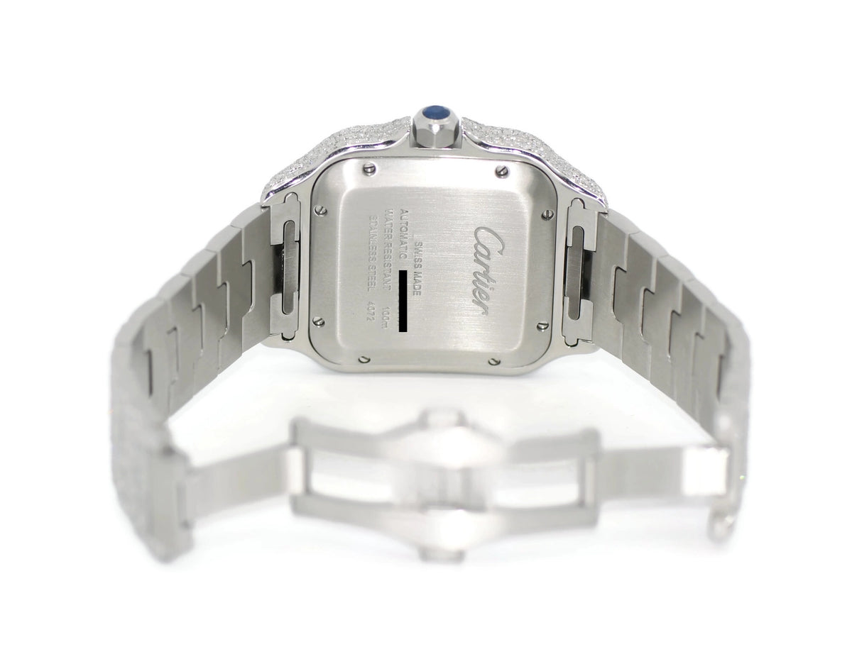 Cartier Santos Large Diamond Stainless Steel Watch WSSA0018