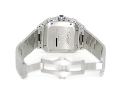 Cartier Santos Large Diamond Stainless Steel Watch WSSA0018