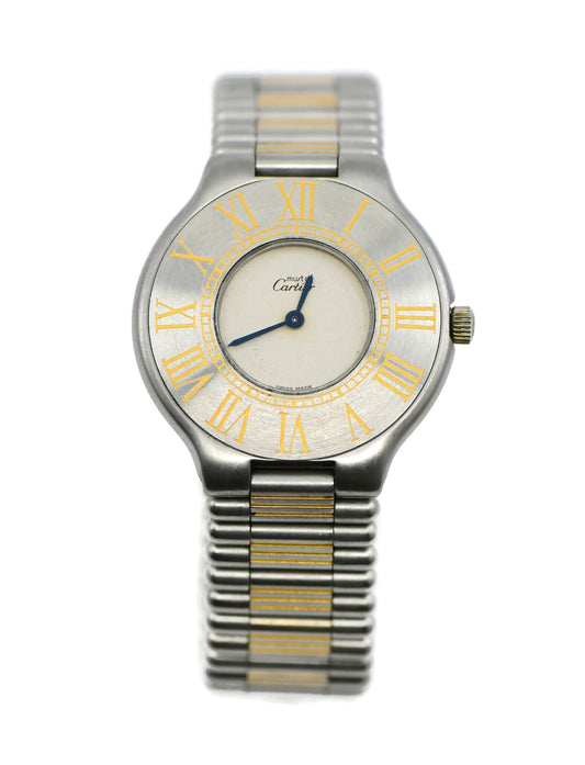 Cartier Must 21 Two Tone Stainless Steel Watch 9011