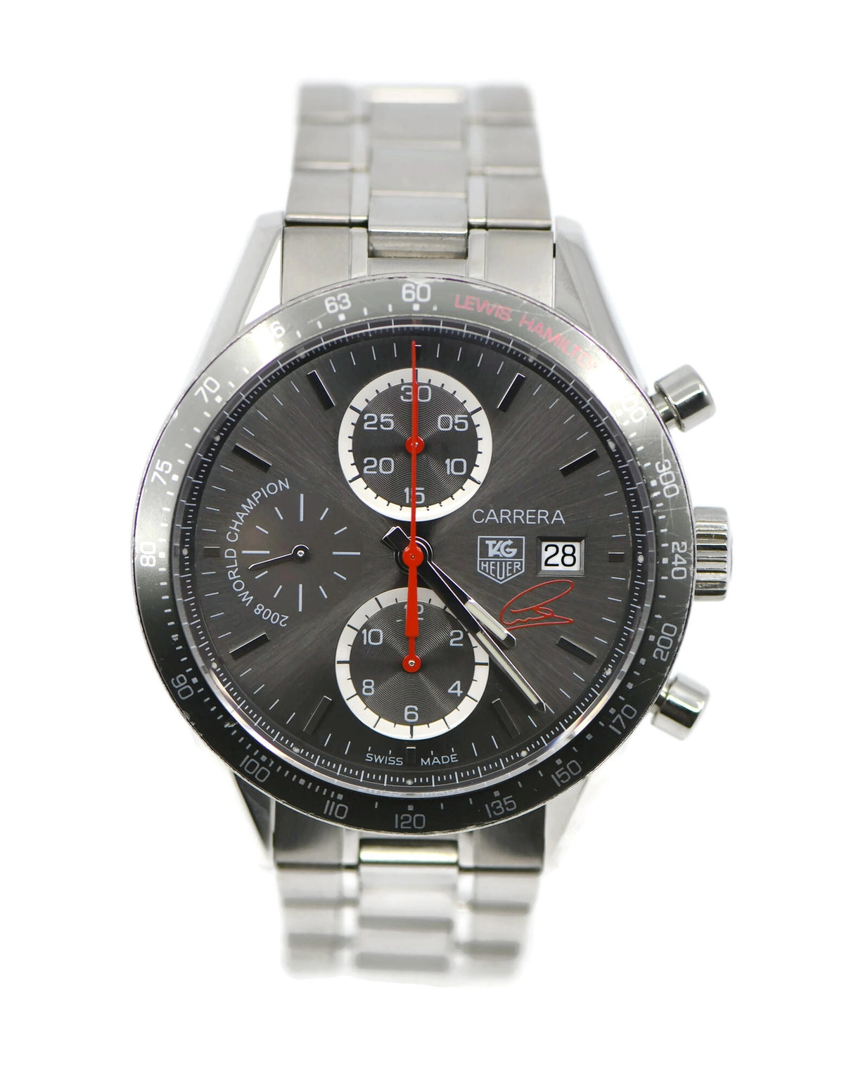 Tag Heuer Carrera Cal 16 Stainless Steel Watch CV201M