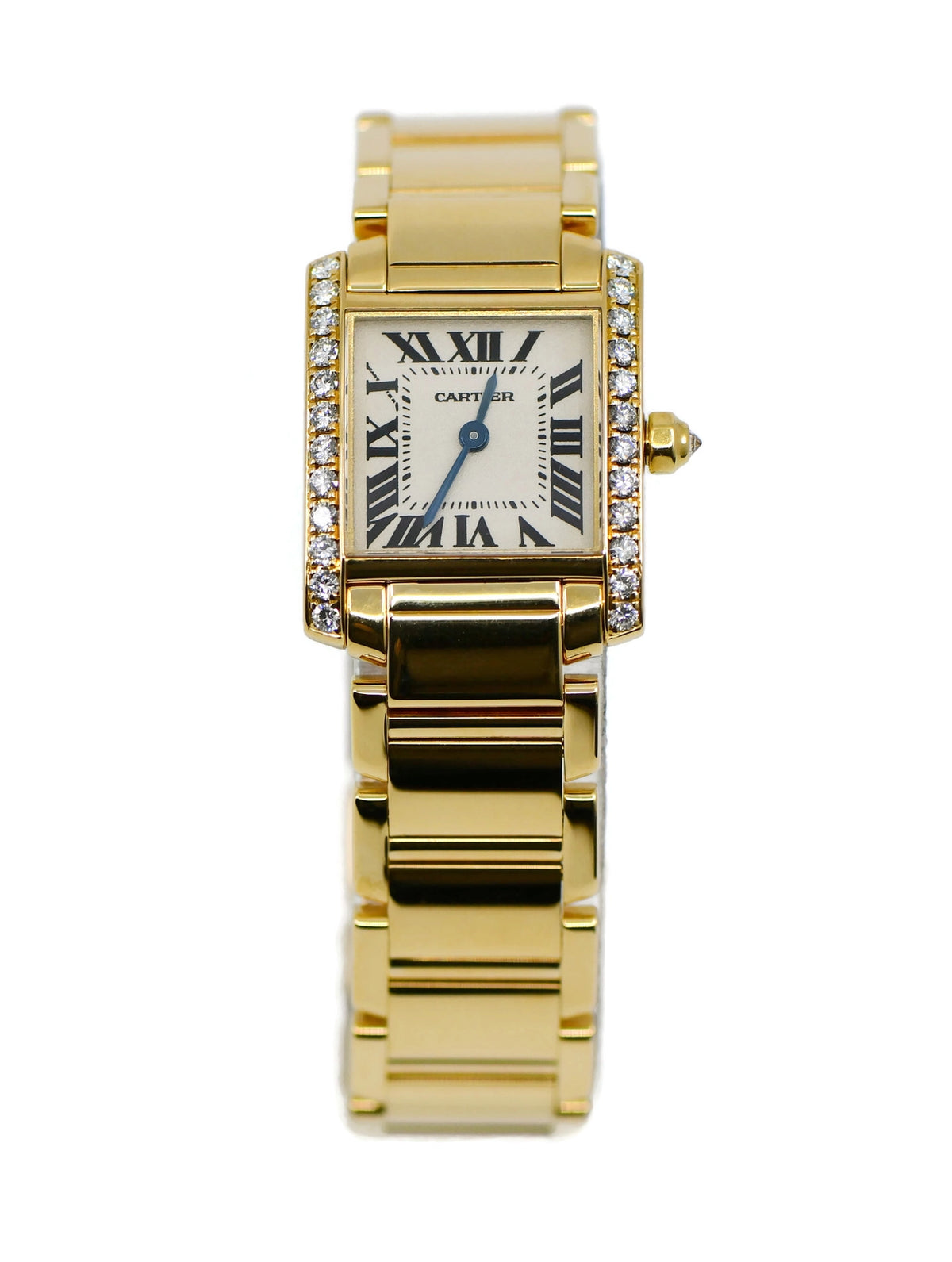 Cartier Tank Francaise Diamond 18K Yellow Gold Watch WE1001R8