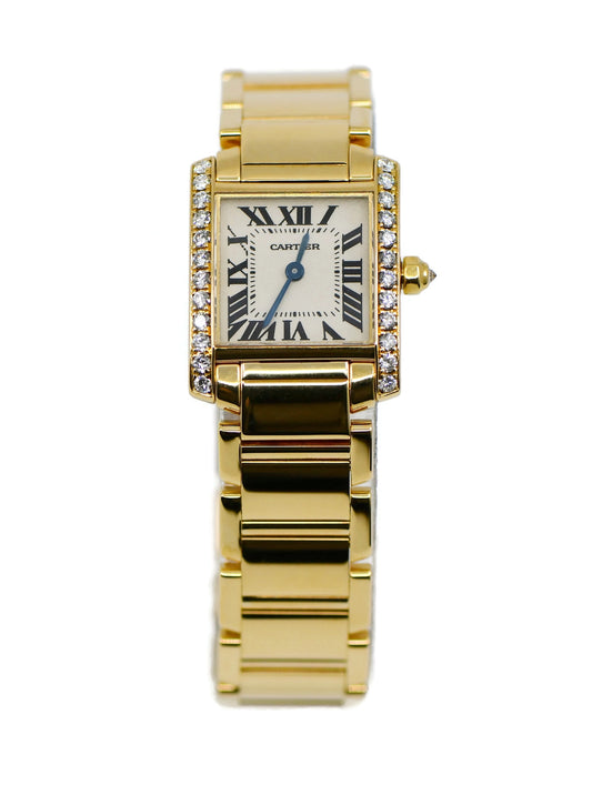 Cartier Tank Francaise Diamond 18K Yellow Gold Watch WE1001R8