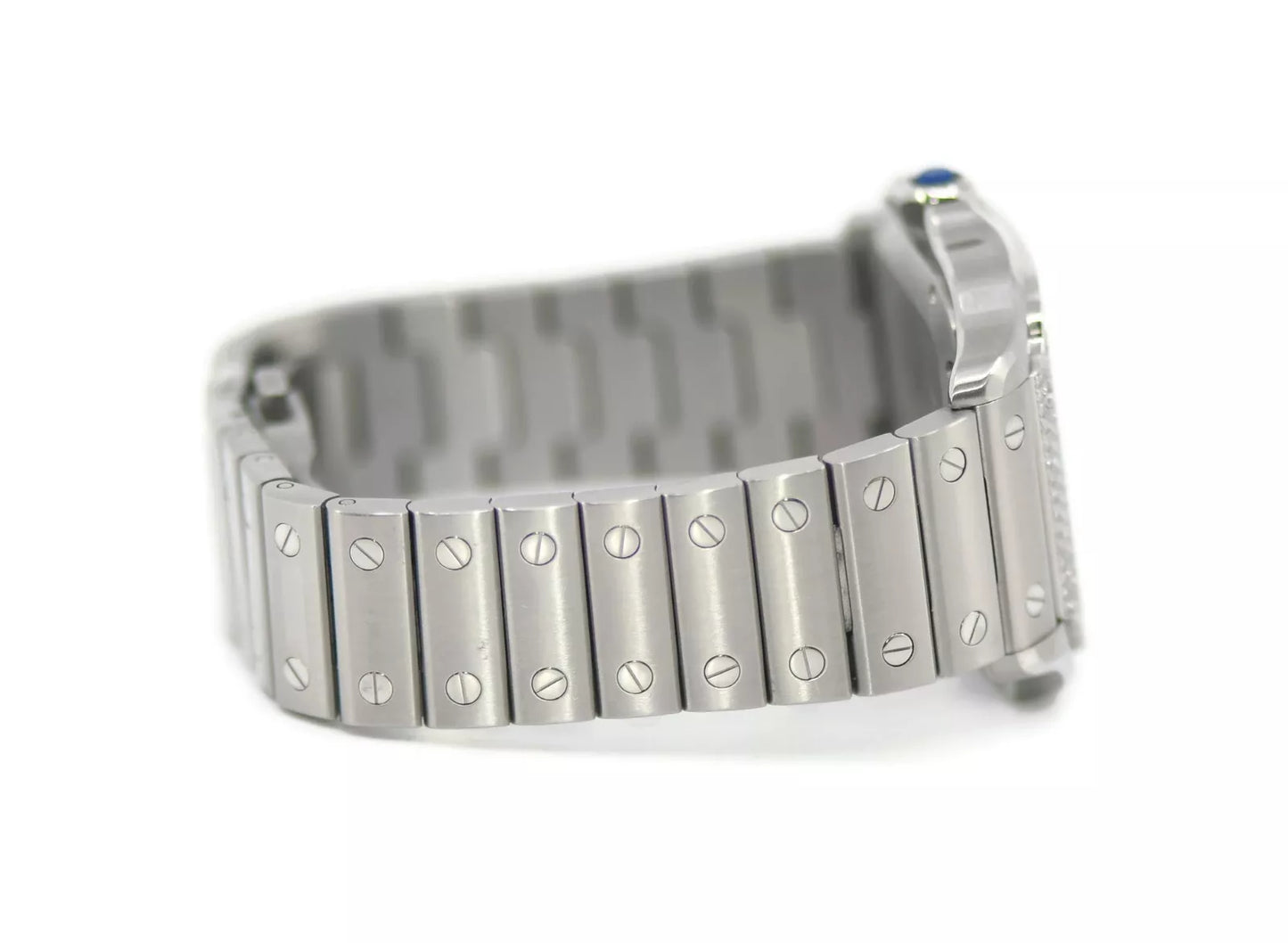 Cartier Santos Diamond Stainless Steel Watch