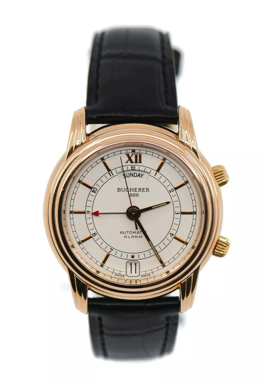 Bucherer Alarm 18K Rose Gold Watch 5008-001