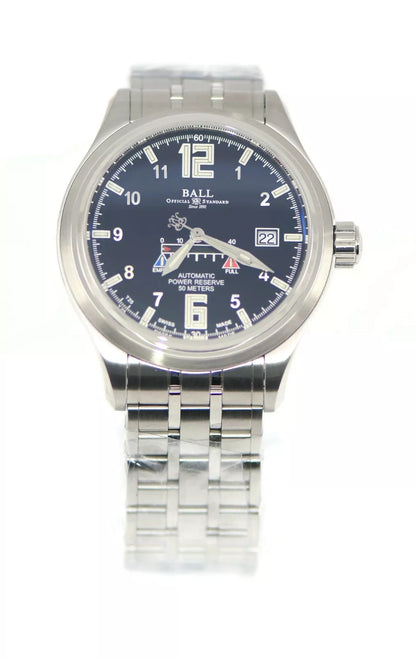 Ball Trainsmaster Power Glow Stainless Steel Watch NM1056D-SAJ-BK