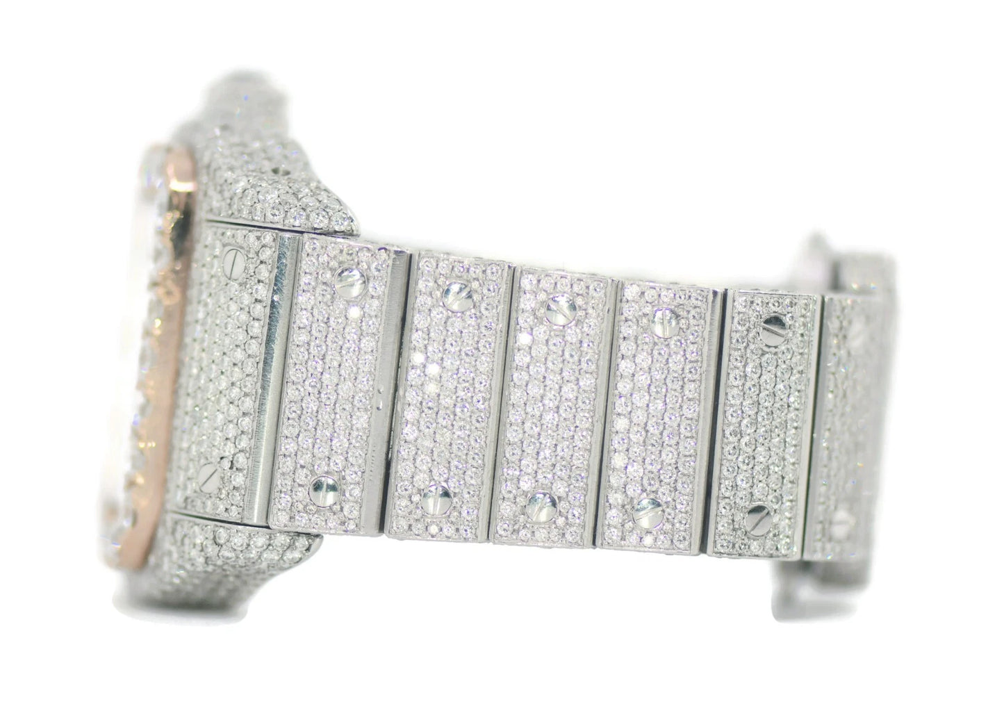 Cartier Santos Large Diamond Stainless Steel Watch W20073X8
