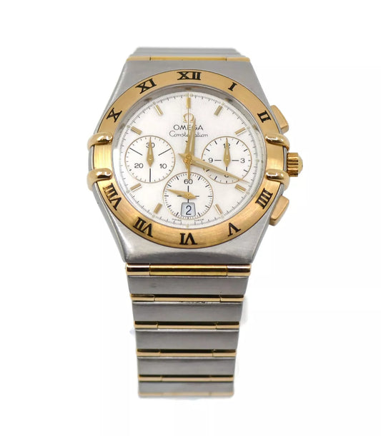 Omega Constellation Chronograph Two Tone Stainless Steel Watch