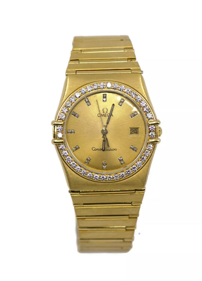 Omega Constellation Diamond 18K Yellow Gold Watch