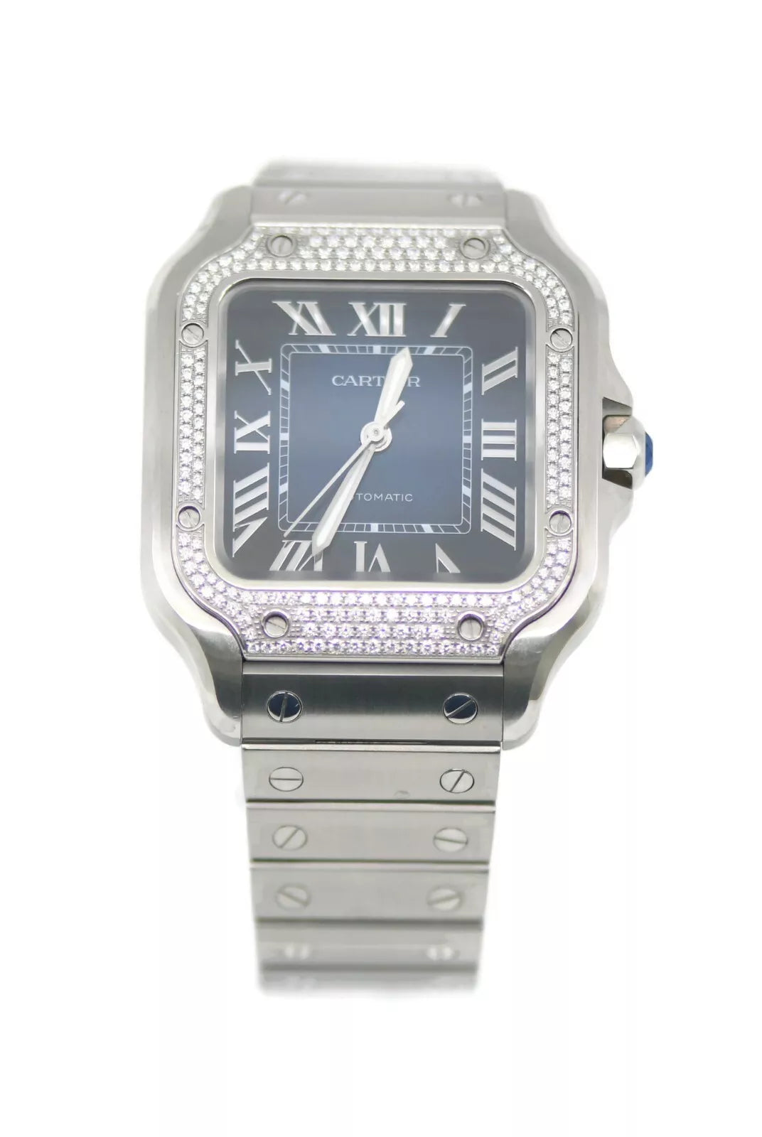 Cartier Santos Diamond Stainless Steel Watch