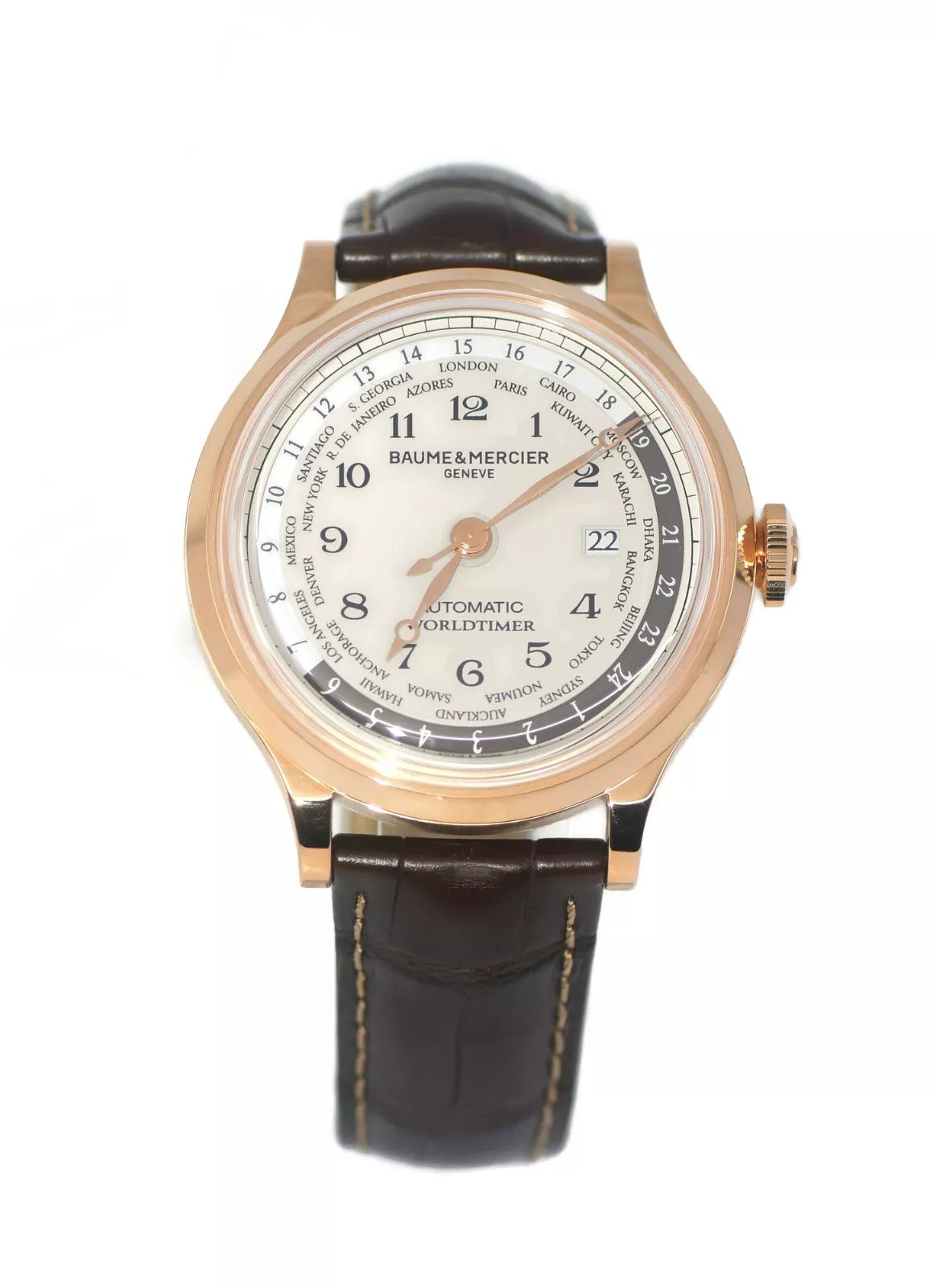 Baume & Mercier Worldtimer 18K Rose Gold Watch M0A10107